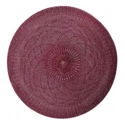 Lugar Americano Redondo Crochet Carmim